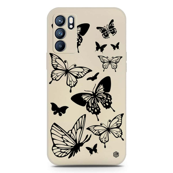 Cute Butterfly Design Soft Phone Case - Silica Gel Case - Offwhite - Oppo Reno 6 Pro 5G