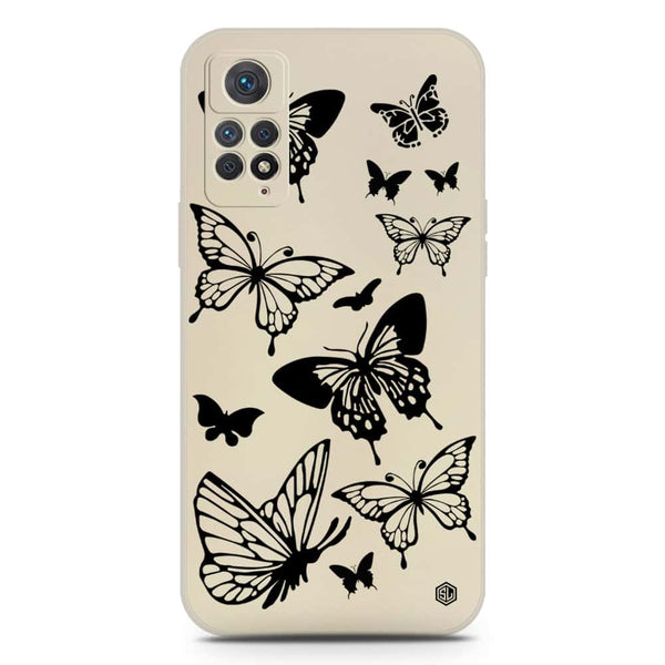 Cute Butterfly Design Soft Phone Case - Silica Gel Case - Offwhite - Xiaomi Redmi Note 11 Pro Plus