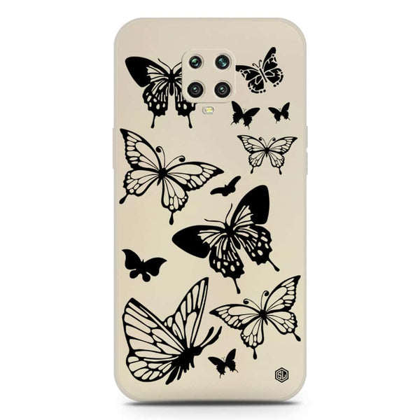 Cute Butterfly Design Soft Phone Case - Silica Gel Case - Offwhite - Xiaomi Redmi Note 9 Pro