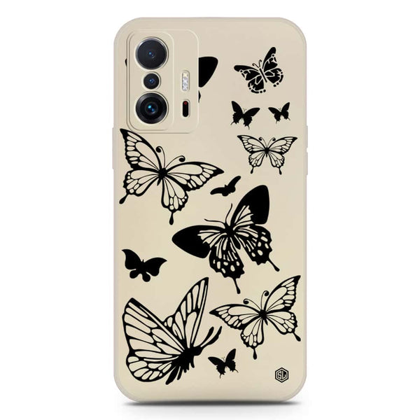 Cute Butterfly Design Soft Phone Case - Silica Gel Case - Offwhite - Xiaomi 11T