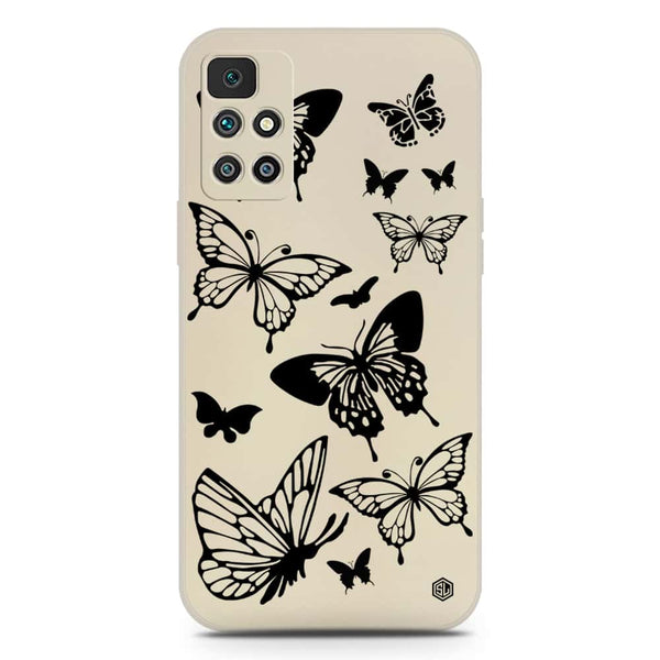 Cute Butterfly Design Soft Phone Case - Silica Gel Case - Offwhite - Xiaomi Redmi 10 Prime