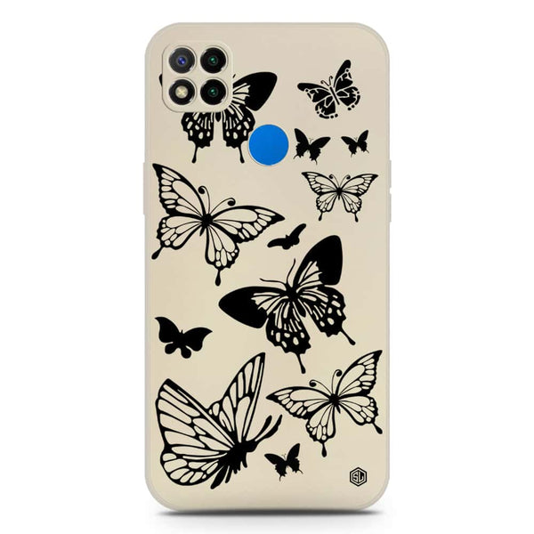 Cute Butterfly Design Soft Phone Case - Silica Gel Case - Offwhite - Xiaomi Redmi 9C