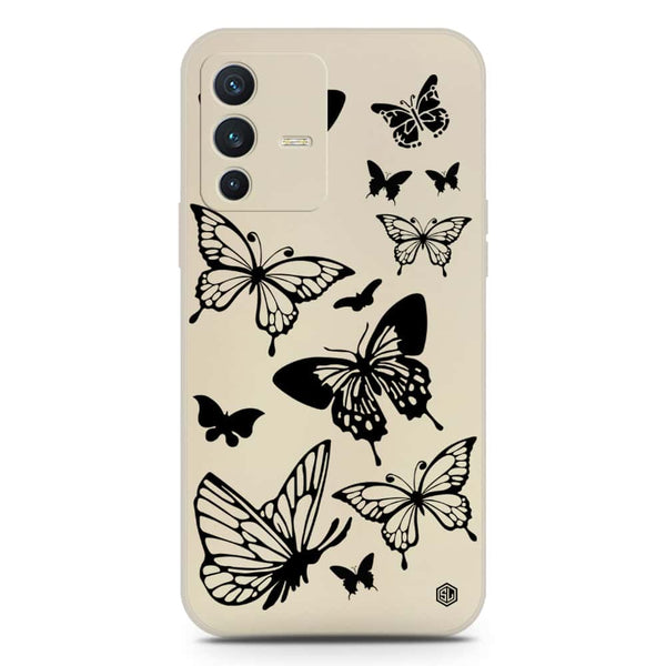 Cute Butterfly Design Soft Phone Case - Silica Gel Case - Offwhite - Vivo S12