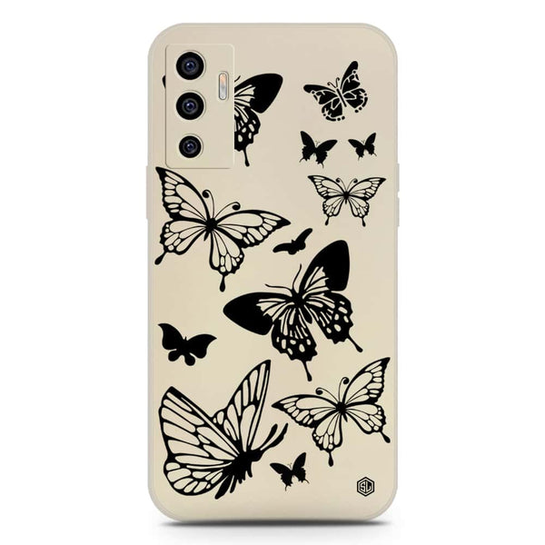 Cute Butterfly Design Soft Phone Case - Silica Gel Case - Offwhite - Vivo S10e