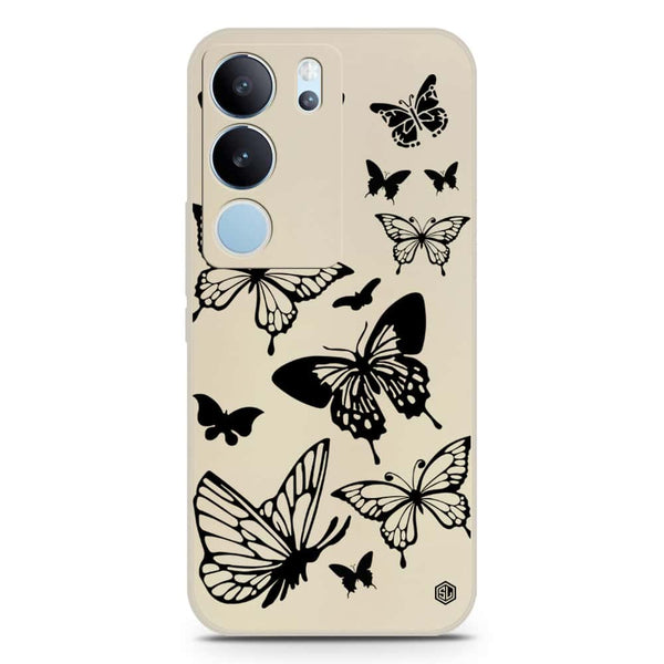 Cute Butterfly Design Soft Phone Case - Silica Gel Case - Offwhite - Vivo S17 Pro