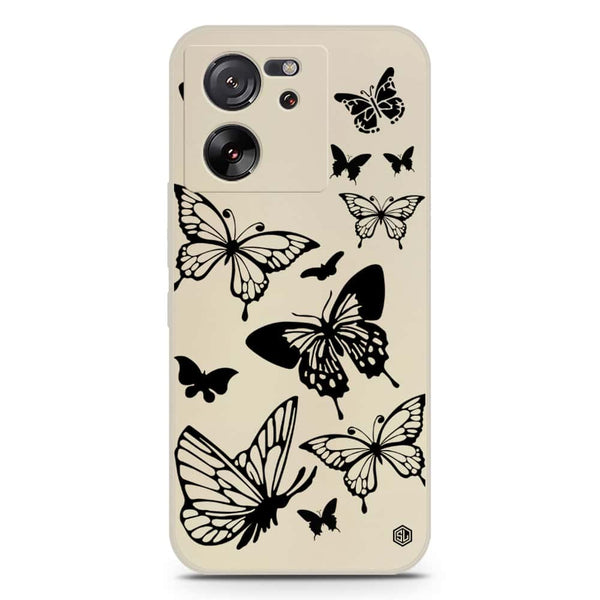 Cute Butterfly Design Soft Phone Case - Silica Gel Case - Offwhite - Xiaomi 13T