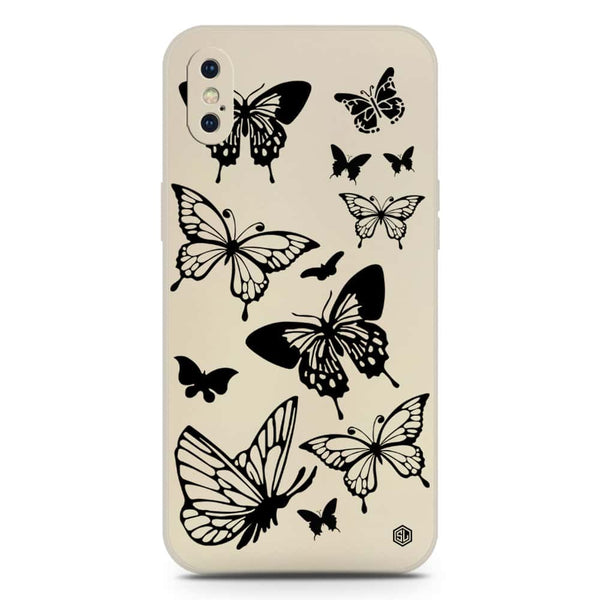 Cute Butterfly Design Soft Phone Case - Silica Gel Case - Offwhite - iPhone XS / X