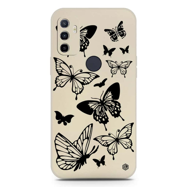 Cute Butterfly Design Soft Phone Case - Silica Gel Case - Offwhite - Oppo A32