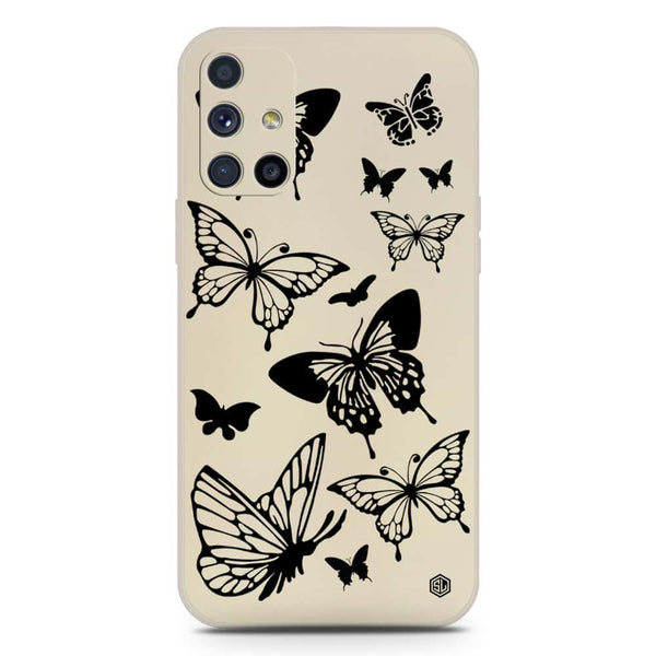 Cute Butterfly Design Soft Phone Case - Silica Gel Case - Offwhite - Samsung Galaxy M51