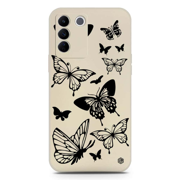 Cute Butterfly Design Soft Phone Case - Silica Gel Case - Offwhite - Vivo V27e