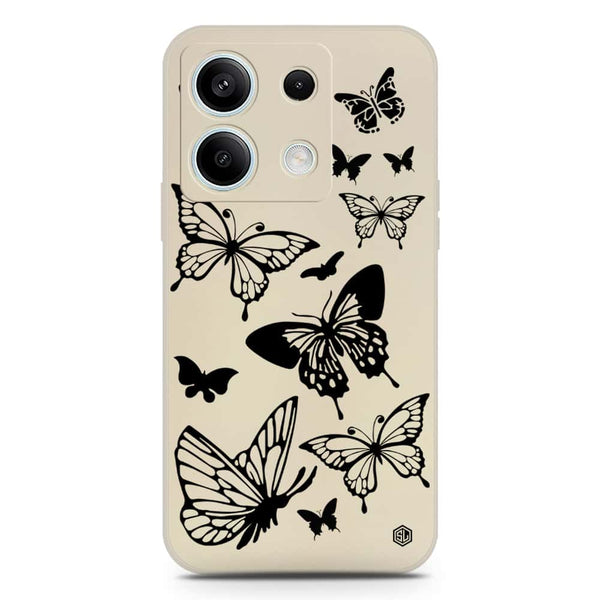 Cute Butterfly Design Soft Phone Case - Silica Gel Case - Offwhite - Xiaomi Redmi Note 13