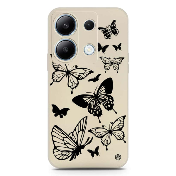 Cute Butterfly Design Soft Phone Case - Silica Gel Case - Offwhite - Xiaomi Redmi Note 13 Pro 4G