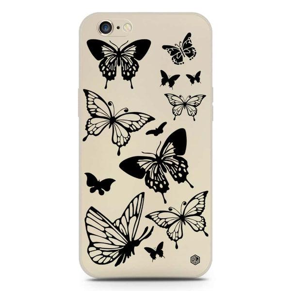 Cute Butterfly Design Soft Phone Case - Silica Gel Case - Offwhite - iPhone 6S / 6