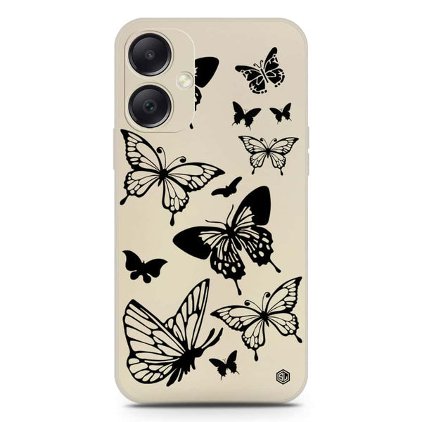 Cute Butterfly Design Soft Phone Case - Silica Gel Case - Offwhite - Samsung Galaxy A05