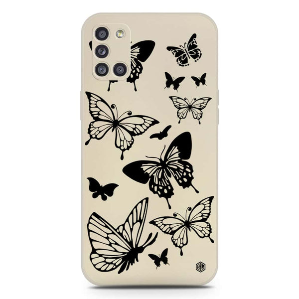 Cute Butterfly Design Soft Phone Case - Silica Gel Case - Offwhite - Samsung Galaxy A31