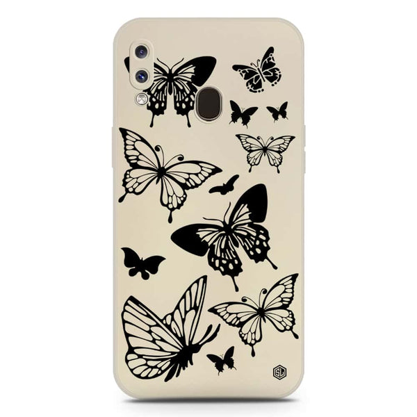 Cute Butterfly Design Soft Phone Case - Silica Gel Case - Offwhite - Samsung Galaxy A20