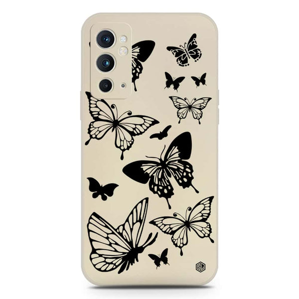 Cute Butterfly Design Soft Phone Case - Silica Gel Case - Offwhite - OnePlus 9RT 5G