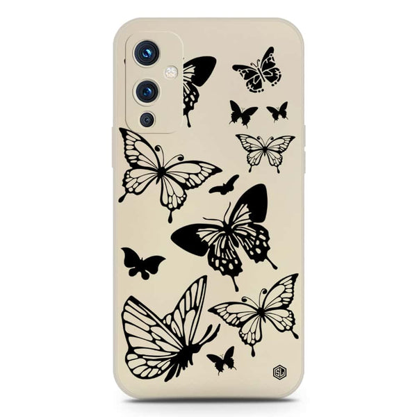 Cute Butterfly Design Soft Phone Case - Silica Gel Case - Offwhite - OnePlus 9