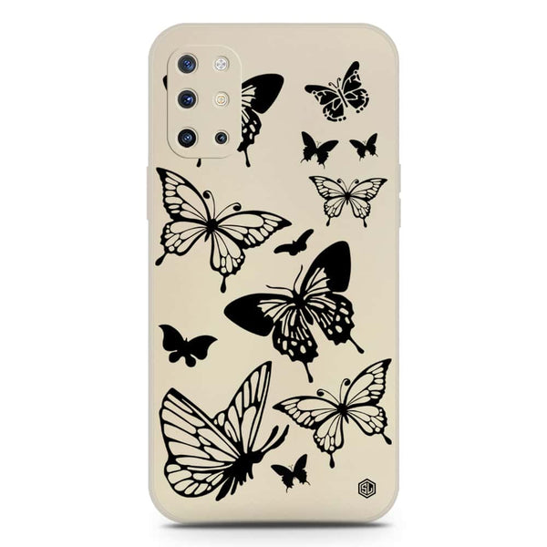 Cute Butterfly Design Soft Phone Case - Silica Gel Case - Offwhite - OnePlus 8T
