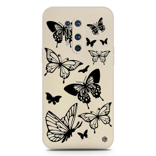 Cute Butterfly Design Soft Phone Case - Silica Gel Case - Offwhite - OnePlus 8 Pro