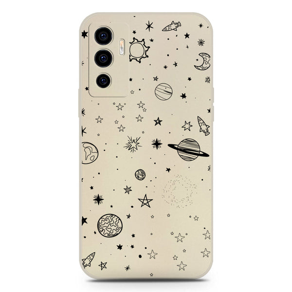 Stardust Dreams Design Soft Phone Case - Silica Gel Case - Offwhite - Vivo V23e 5G