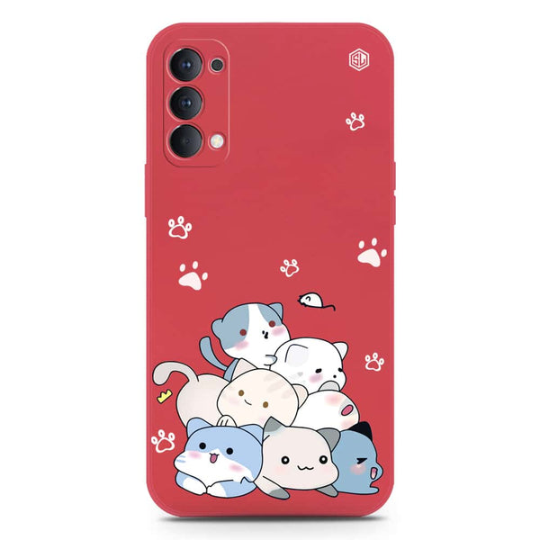 Cute Design Soft Phone Case - Silica Gel Case - Red - Oppo Reno 4 5G