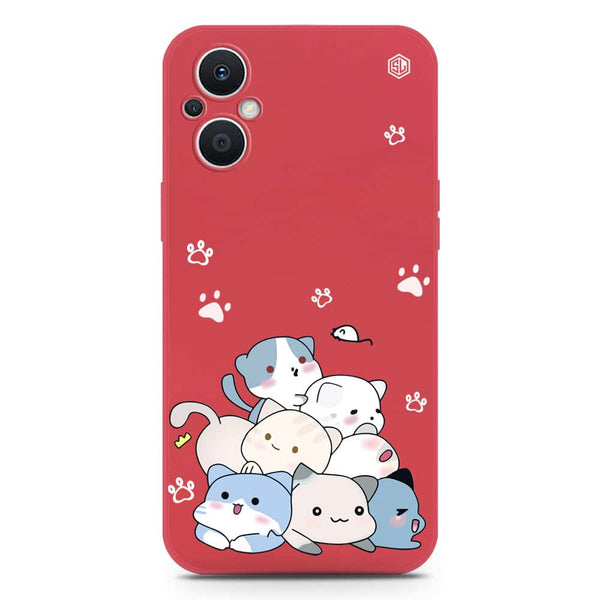 Cute Design Soft Phone Case - Silica Gel Case - Red - Oppo F21 Pro 5G