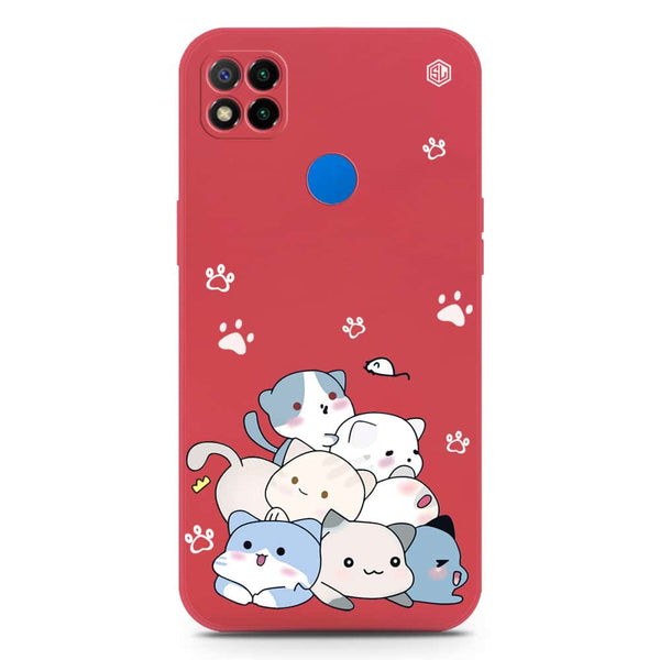 Cute Design Soft Phone Case - Silica Gel Case - Dark Red - Xiaomi Redmi 9C