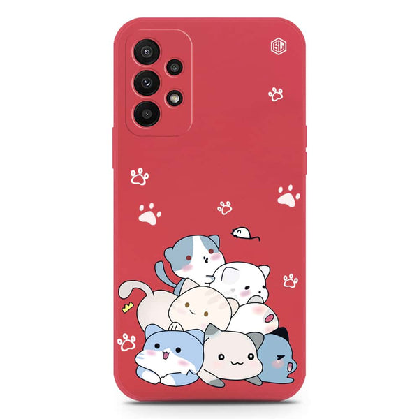 Cute Design Soft Phone Case - Silica Gel Case - Dark Red - Samsung Galaxy A23 5G