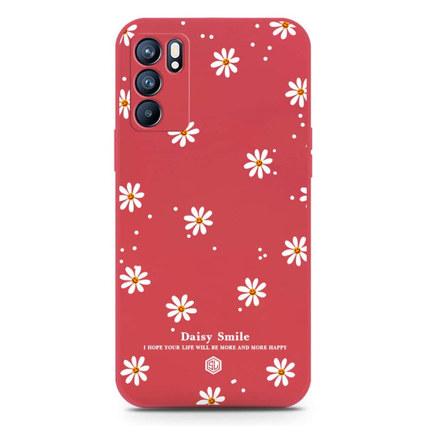 Daisy Smile Design Soft Phone Case - Silica Gel Case - Red - Oppo Reno 6 Pro 5G