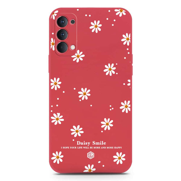 Daisy Smile Design Soft Phone Case - Silica Gel Case - Red - Oppo Reno 4 5G