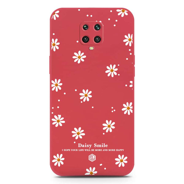 Daisy Smile Design Soft Phone Case - Silica Gel Case - Red - Xiaomi Redmi Note 9 Pro