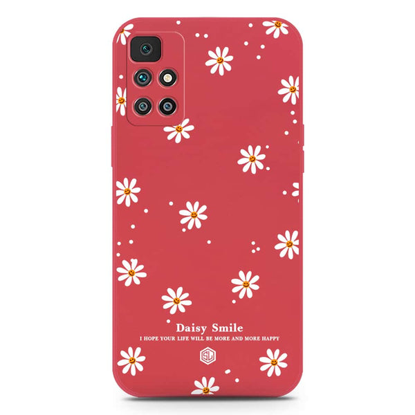 Daisy Smile Design Soft Phone Case - Silica Gel Case - Red - Xiaomi Redmi 10 Prime