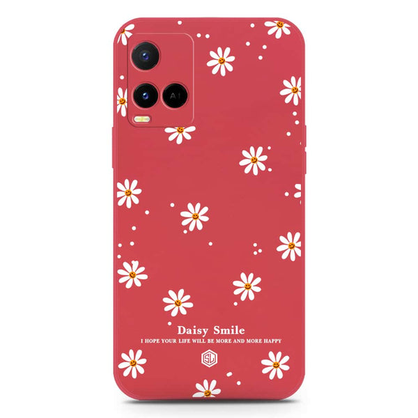 Daisy Smile Design Soft Phone Case - Silica Gel Case - Red - Vivo Y33s