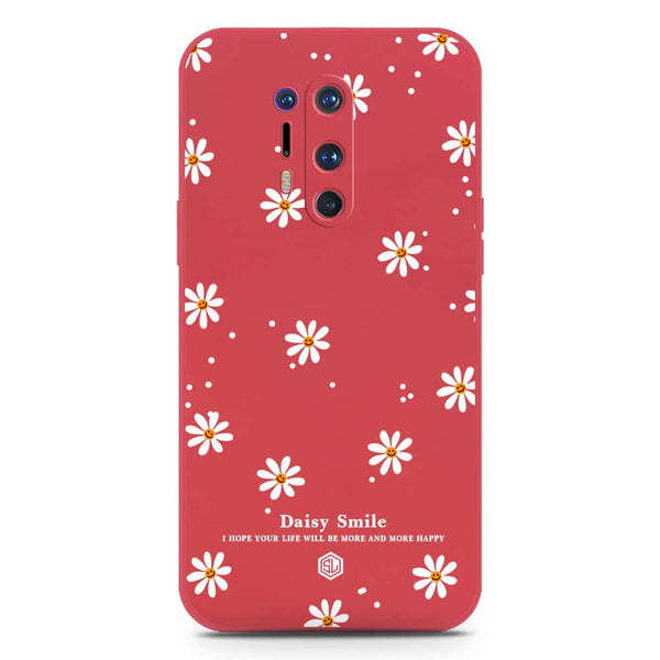 Daisy Smile Design Soft Phone Case - Silica Gel Case - Red - OnePlus 8 Pro