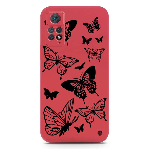 Cute Butterfly Design Soft Phone Case - Silica Gel Case - Red - Xiaomi Redmi Note 11 Pro Plus 5G