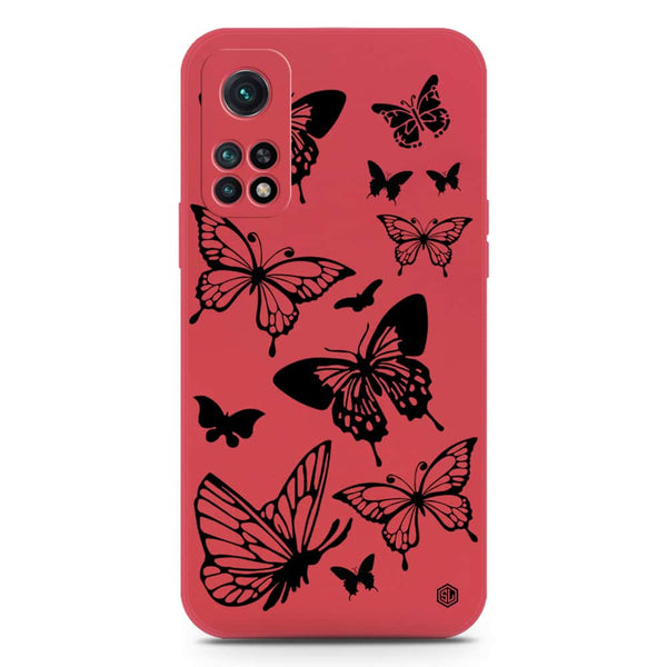 Cute Butterfly Design Soft Phone Case - Silica Gel Case - Dark Red - Xiaomi Redmi K30S