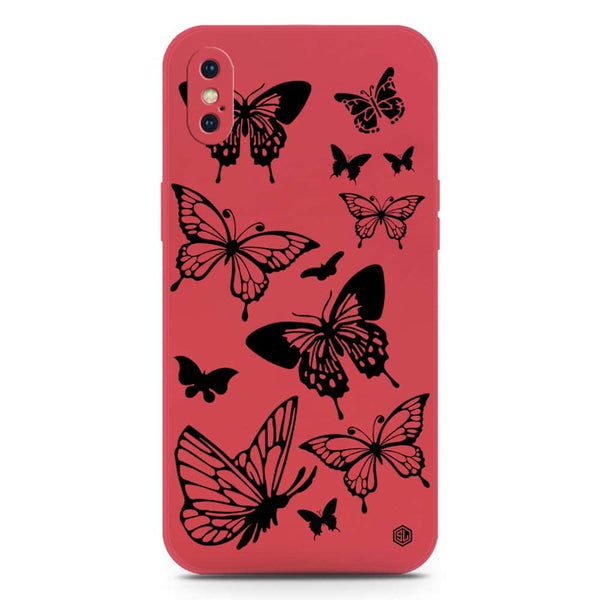 Cute Butterfly Design Soft Phone Case - Silica Gel Case - Red - iPhone XS Max