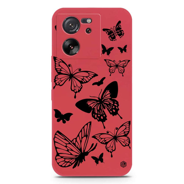 Cute Butterfly Design Soft Phone Case - Silica Gel Case - Red - Xiaomi 13T