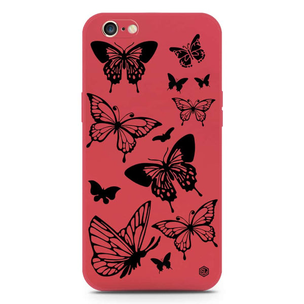 Cute Butterfly Design Soft Phone Case - Silica Gel Case - Red - iPhone 6S / 6