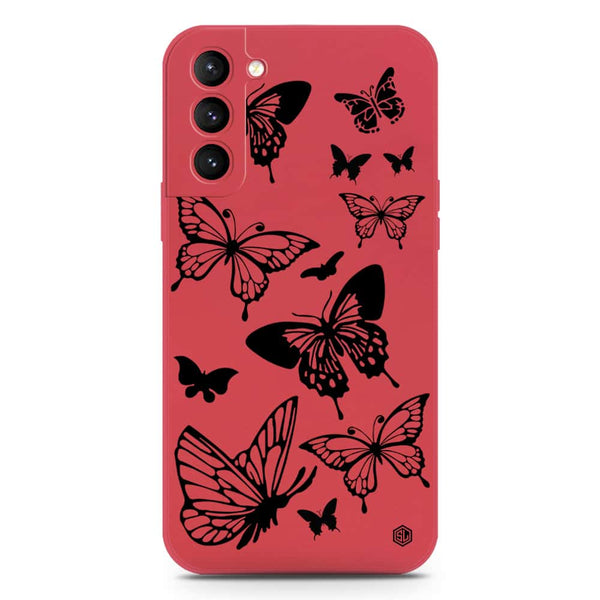 Cute Butterfly Design Soft Phone Case - Silica Gel Case - Red - Samsung Galaxy S21 Plus 5G