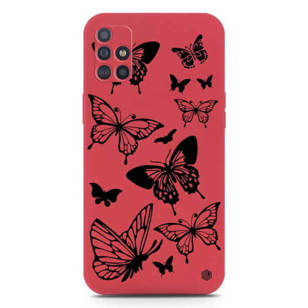 Cute Butterfly Design Soft Phone Case - Silica Gel Case - Red - Samsung Galaxy M31s