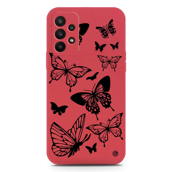 Cute Butterfly Design Soft Phone Case - Silica Gel Case - Dark Red - Samsung Galaxy A23 5G