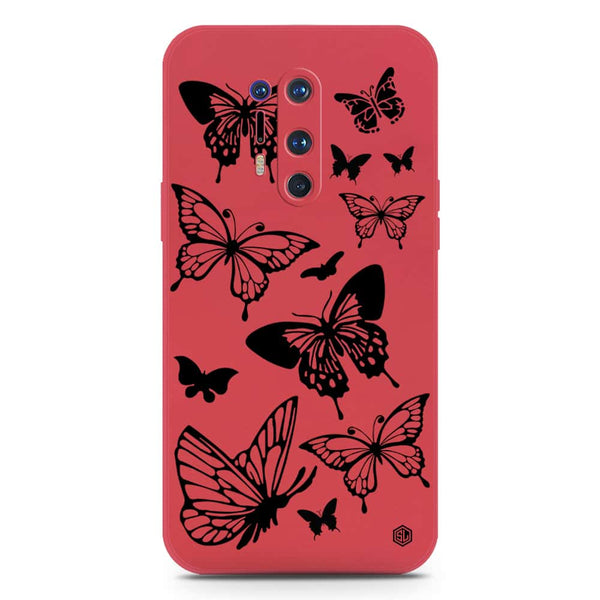 Cute Butterfly Design Soft Phone Case - Silica Gel Case - Red - OnePlus 8 Pro