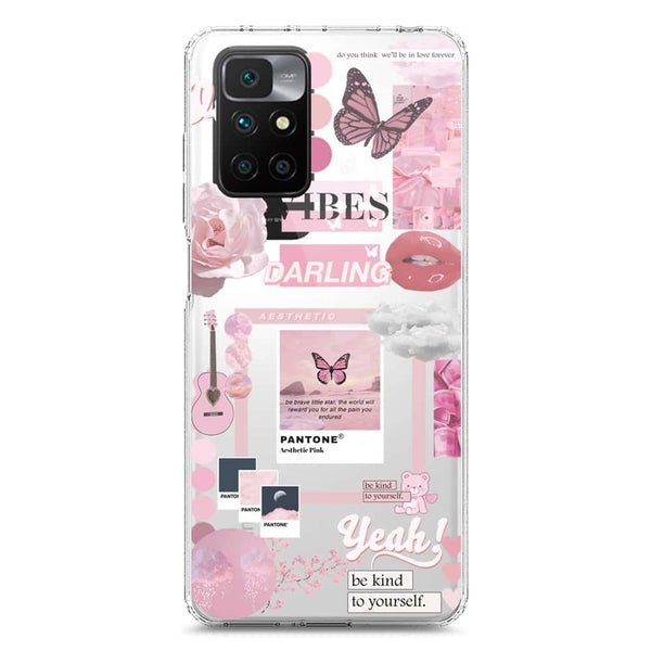 Pink Aesthetic Design - Design 1 - Soft Phone Case - Crystal Clear Case - Xiaomi Redmi 10 Prime