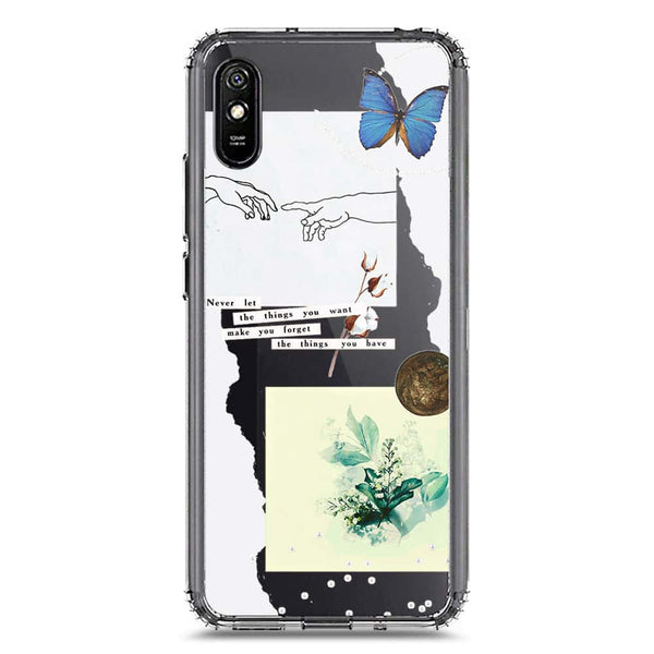 Aesthetic Collage Design - Design 3 - Soft Phone Case - Crystal Clear Case - Xiaomi Redmi 9i