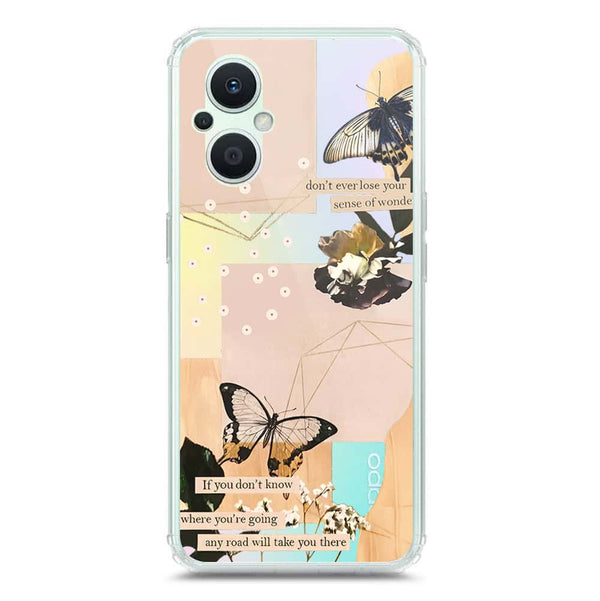 Aesthetic Butterfly Design - Design 4 - Soft Phone Case - Crystal Clear Case - Oppo Reno7 Z 5G