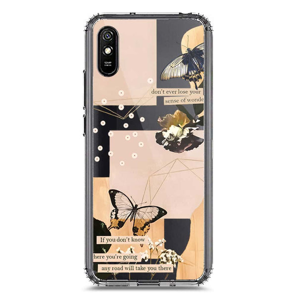 Aesthetic Butterfly Design - Design 4 - Soft Phone Case - Crystal Clear Case - Xiaomi Redmi 9i