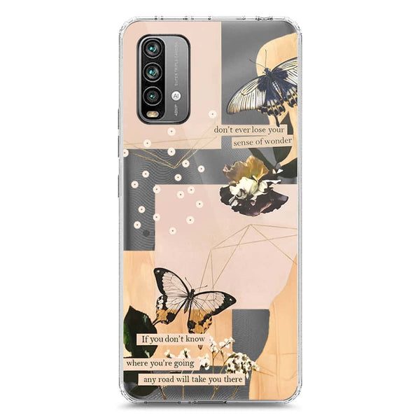 Aesthetic Butterfly Design - Design 4 - Soft Phone Case - Crystal Clear Case - Xiaomi Redmi Note 9 4G