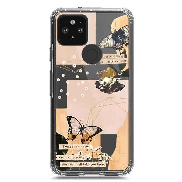 Aesthetic Butterfly Design - Design 4 - Soft Phone Case - Crystal Clear Case - Google Pixel 5 XL